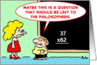 question, left, philosophers, arithmetic, school, teacher card