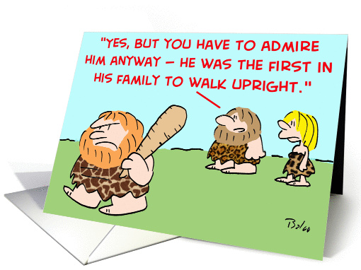 caveman, first, family, walk, upright, evolution card (385899)