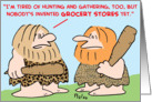 caveman, hunting, gathering card