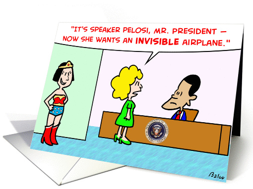 nancy, pelosi, invisible, airplane, obama card (393462)