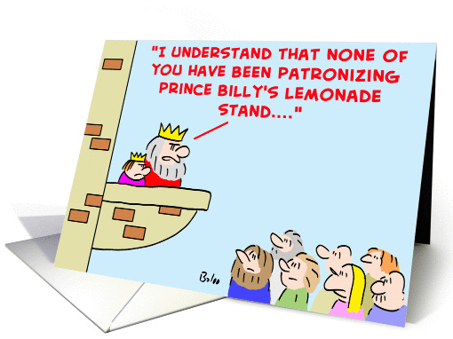 king, prince, lemonade, stand card (394580)