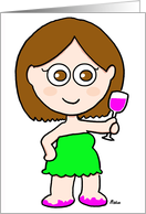 wine, girl card
