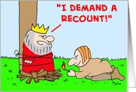 king, burn, stake, demand, recount card
