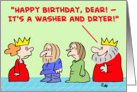 birthday, king, queen, washer, dryer card