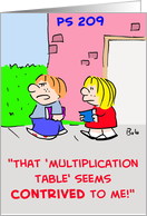 kids, school, multiplication, table, contrived card