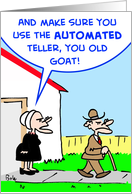 automated, teller, old, goat card