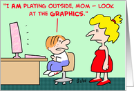 computer, graphics, playing, outside card