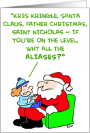 santa, claus, christmas, level, aliases card