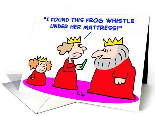 king, queen, princess, frog, whistle, mattress card (413739)