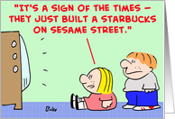 starbucks, sesame, street card