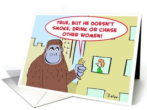 king, kong, smoke, drink, chase, other, women card (421329)