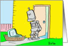 Robot, computer, doorstep, foundling, baby card