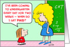 kindergarten, teacher, school, paid card