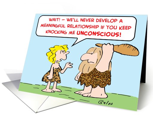 meaningful, relationship, caveman, club card (434710)