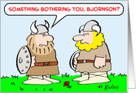 viking, horns, helmet, bother card