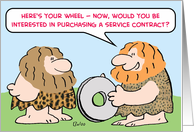 caveman, wheel, service, contract card
