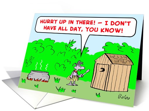 cannibal hurry up outhouse card (445193)