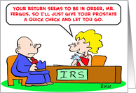 IRS, taxes, check, prostate card