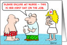 doctor, nurse, first, day, on, job card