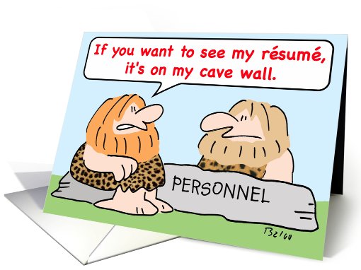 caveman, resume, cave, wall card (449515)