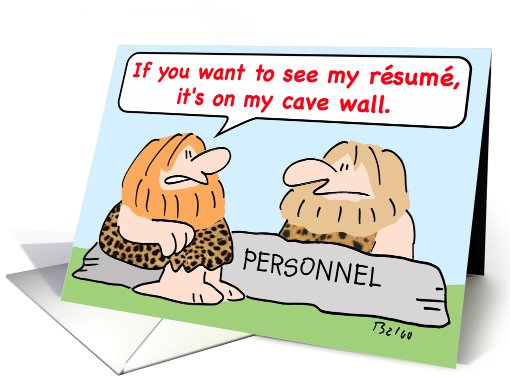caveman, resume, cave, wall card (449516)