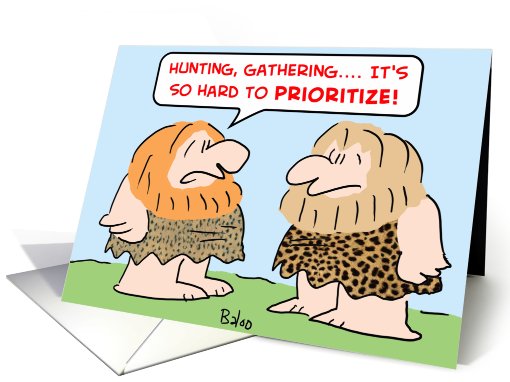 Caveman, hunting, gathering, prioritize card (449833)