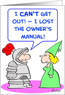 knight, armor, owner’s, manual card