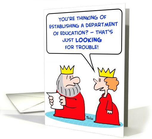 department, education, king, looking, trouble card (455722)