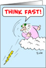 think, fast, god, lightning card