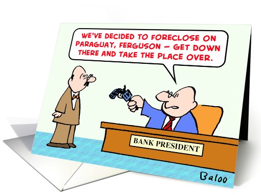 bank, foreclose, paraguay card (462725)