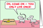 mice, mousetrap, you, only, live, once card