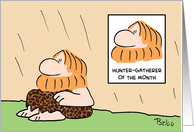caveman, hunter, gatherer, of, the, month card