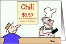 chili, recommended, women, children card