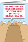 gurus, hour, lunch, brown, bag card
