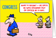 congress, skunk, hounded, rat card