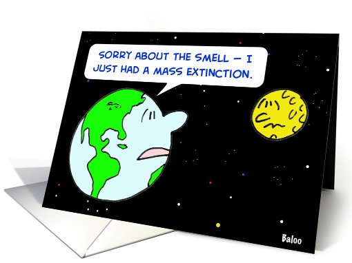 earth, moon, smell, mass, extinction card (525178)