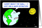 earth, moon, smell, mass, extinction card