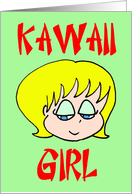 kawaii, girl card