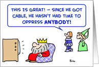 king, cable, tv, oppress card