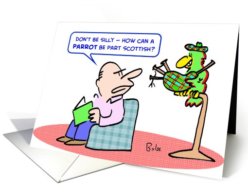 parrot, part, scottish, bagpipe card (533033)
