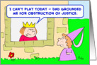 Prince grounded for obstruction of justice, humor card