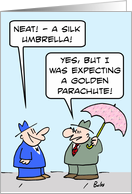 Silk umbrellas and golden parachutes card