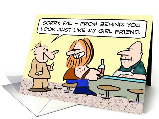 Just like my girl friend, long haired dude card (608656)