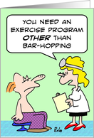 Bar-hopping, health awareness card