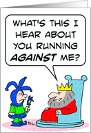 Jester runs against king card
