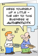 Key to business is authenticity card