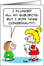 Schoolgirl flunked but won Miss Congeniality. card