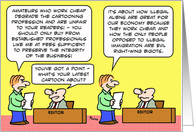 Cartoonist is hypocritical about illegal aliens working cheap. card