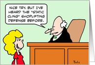 Static cling defense card