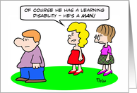 Men have a learning disability card